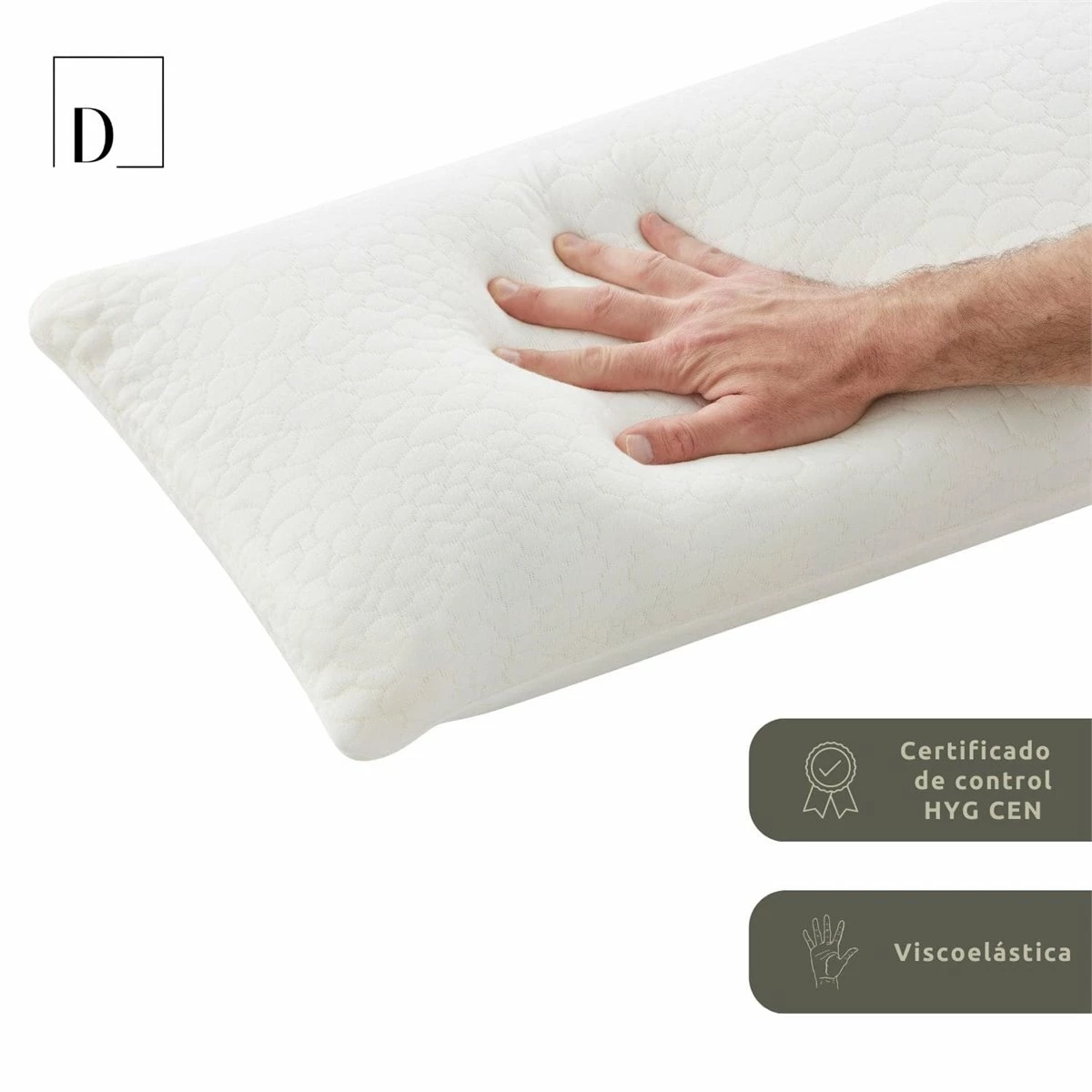 Almohada Viscoelástica Copos 90cm 4 Almohada Viscoelástica Copos 90cm - Imagen 2