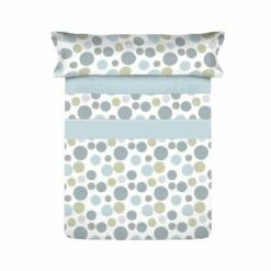 Juego De Sábanas Donegal Coral Azul Cama De 90