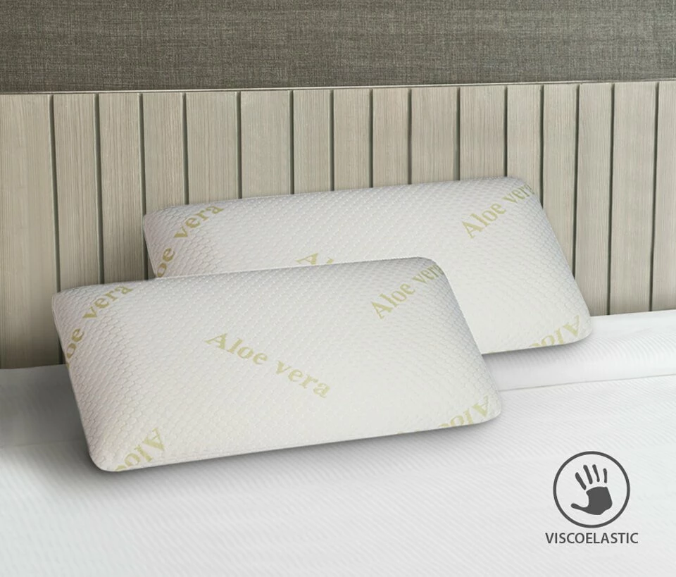 Conjunto De 2 Almohadas Visco Aloe Vera De SonnoMattress 90x35 4 Conjunto De 2 Almohadas Visco Aloe Vera De SonnoMattress 90x35 - Imagen 2