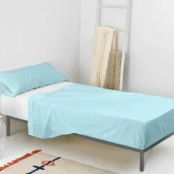 Basic Juego De Sábana Cama 80/90 (160x270 Cm) Azul