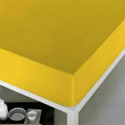 Sábana Bajera Ajustable Naturals BAJERA (DRAP HOUSSE) Mostaza 90 X 190/200 Cm (Cama De 90)