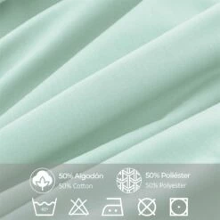 Vipalia - Juego De Sábanas Lisas 3 Piezas 50% Algodón - 50% Poliester. Modelo Rainbow Cama 135 Cm, Color Verde Agua -CONFORAMA Ventas 49f8e7d1dc65e94aad6f6a16cca415eeded95fd4 e9336d1fe4344d56980e6be8aefb719c