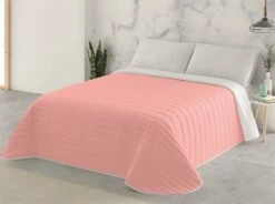 COLCHA BOUTI REVERSIBLE BICOLOR L.302 ROSA/BLANCO CAMA 90