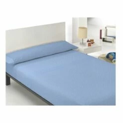 Acomoda Textil – Juego Sábanas Estampadas De Verano. (Lunares Azul, Cama 90 Cm)