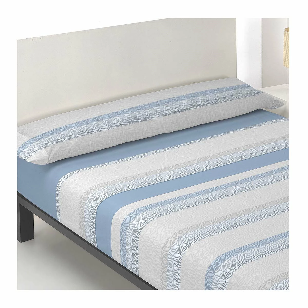 Acomoda Textil – Juego Sábanas Estampadas De Verano. (Espiral Azul, Cama 150 Cm) 4 Acomoda Textil – Juego Sábanas Estampadas De Verano. (Espiral Azul, Cama 150 Cm) - Imagen 2