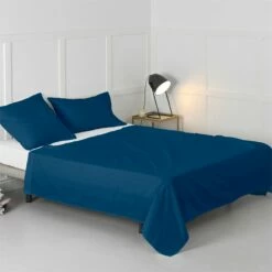 Basic Sábana Cama 80/90 (160x270 Cm) Azul Marino