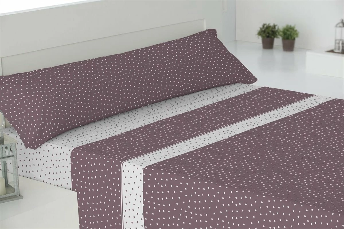 Juego De Sábanas Tres Piezas Points Cama 90cm Malva 3 Juego De Sábanas Tres Piezas Points Cama 90cm Malva