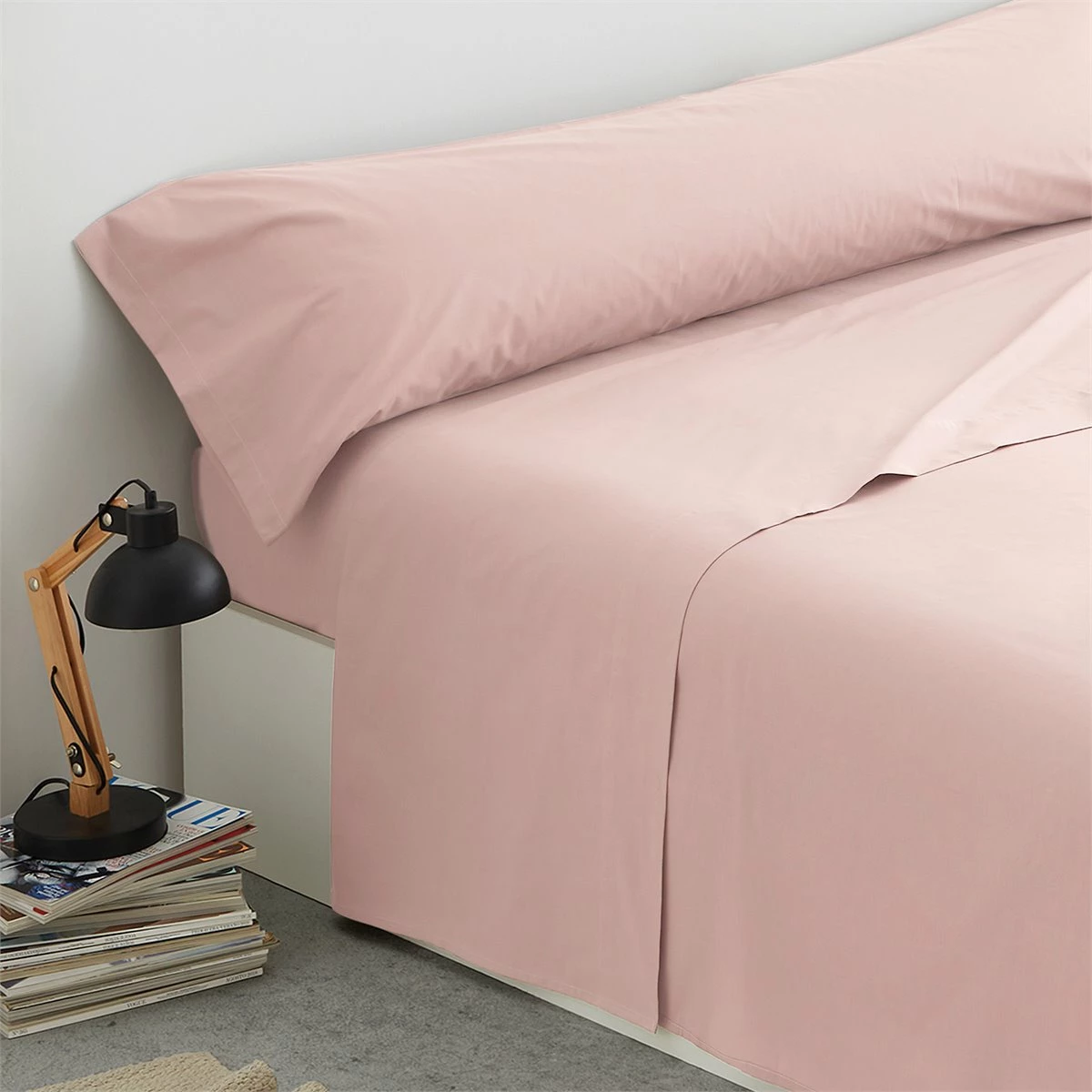 Vipalia - Juego De Sábanas Lisas 3 Piezas 50% Algodón - 50% Poliester. Modelo Rainbow Cama 150 Cm, Color Rosa 8 Vipalia - Juego De Sábanas Lisas 3 Piezas 50% Algodón - 50% Poliester. Modelo Rainbow Cama 150 Cm, Color Rosa - Imagen 6