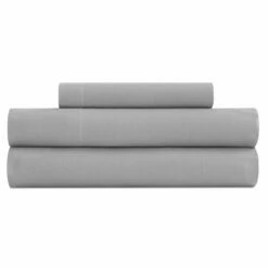 Vipalia - Juego De Sábanas Lisas 3 Piezas 50% Algodón - 50% Poliester. Modelo Rainbow Cama 135 Cm, Color Gris